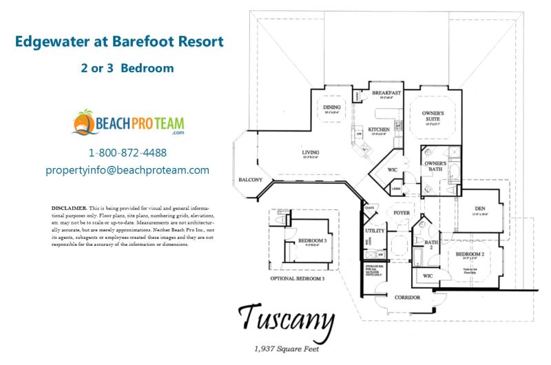 Edgewater Tuscany Floor Plan - 2 or 3 Bedroom